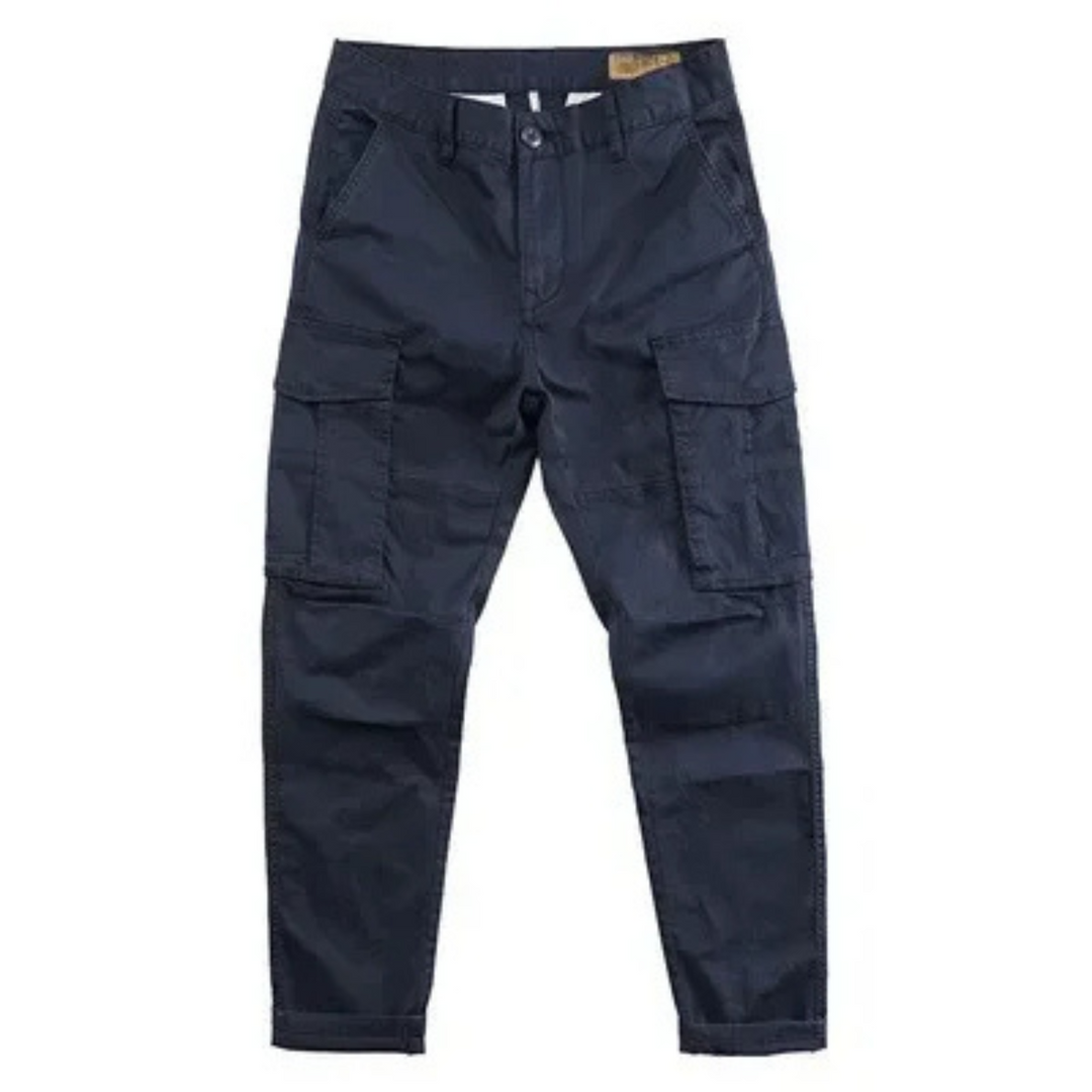 Durable men's multi-pocket cargo pants, perfect for casual wear and outdoor activities.