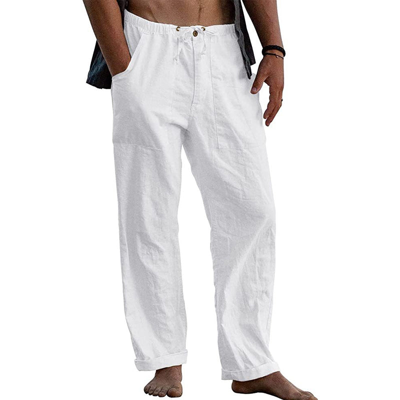 Men's relaxed fit drawstring trousers for ultimate summer comfort & style.