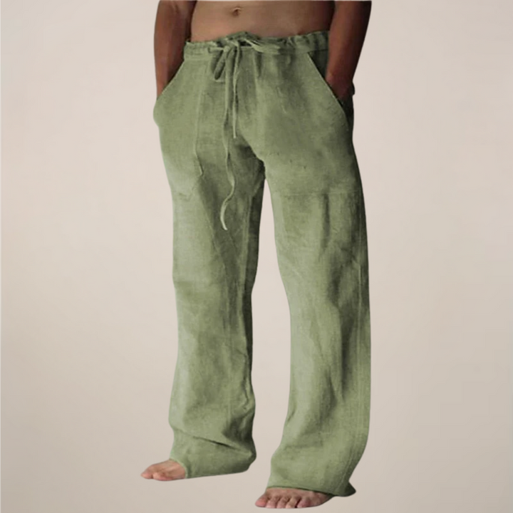 Comfortable men's wide leg trousers, perfect for summer casual wear, beach, or vacation.
