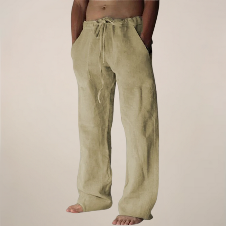Relaxed fit wide leg pants for men, ideal for summer comfort, modern casual & spring fashion.