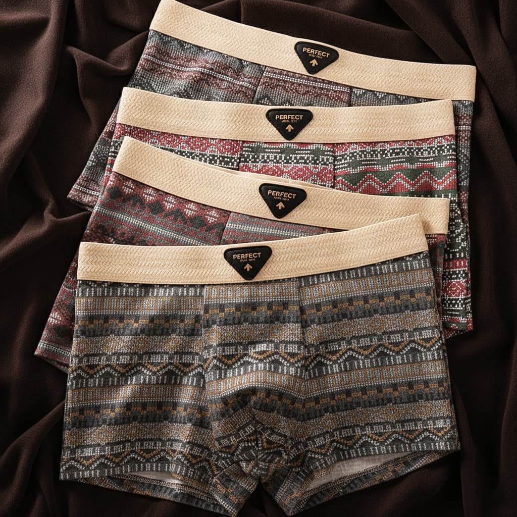 Men's Retro Cotton Boxer Briefs. Soft, breathable organic cotton underwear for ultimate comfort & daily wear.