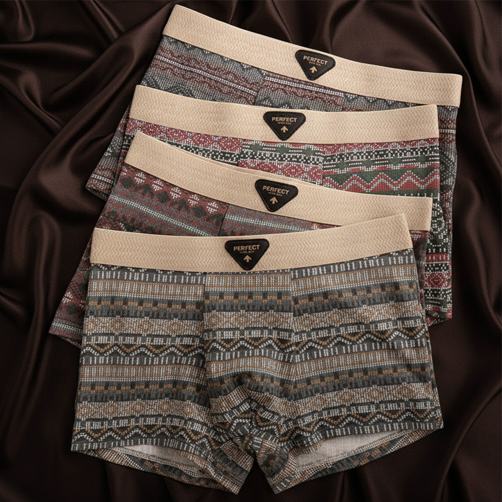 Premium men's organic cotton boxer briefs. Soft, breathable, retro-style underwear for superior comfort.