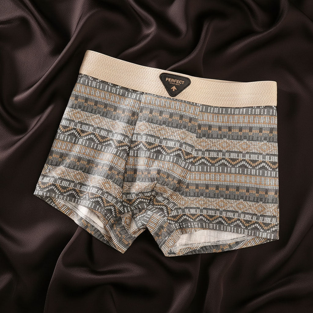 Luxuriously soft men's organic cotton boxer briefs. Breathable retro underwear for maximum comfort.