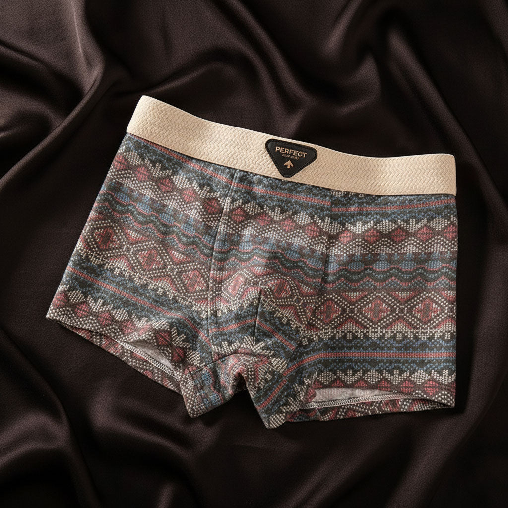 Highly breathable men's retro cotton boxer briefs. Soft organic underwear ensuring all-day freshness.