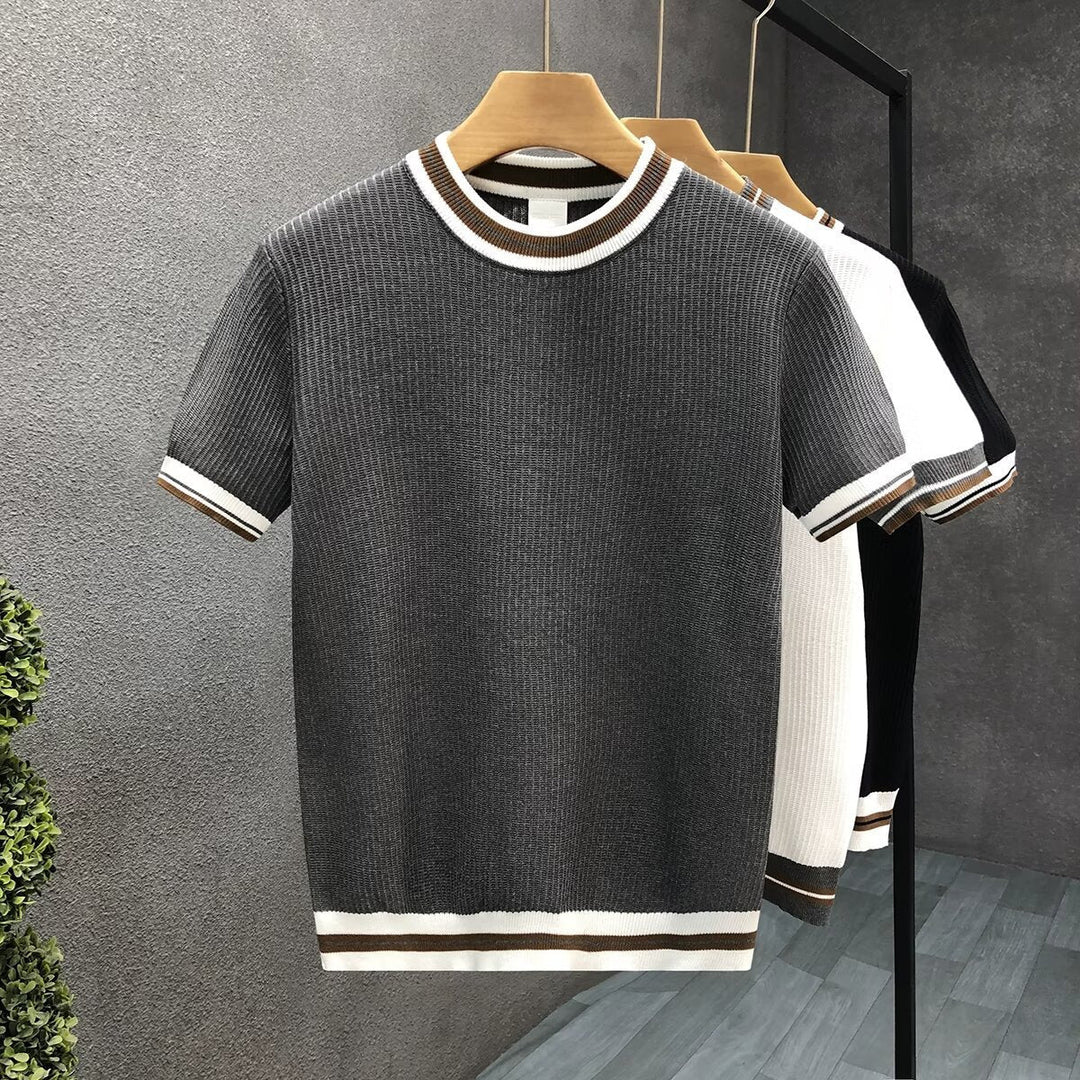 Long sleeve men's pullover, Rico Crewneck cotton knit sweater designed for easy layering & comfort.