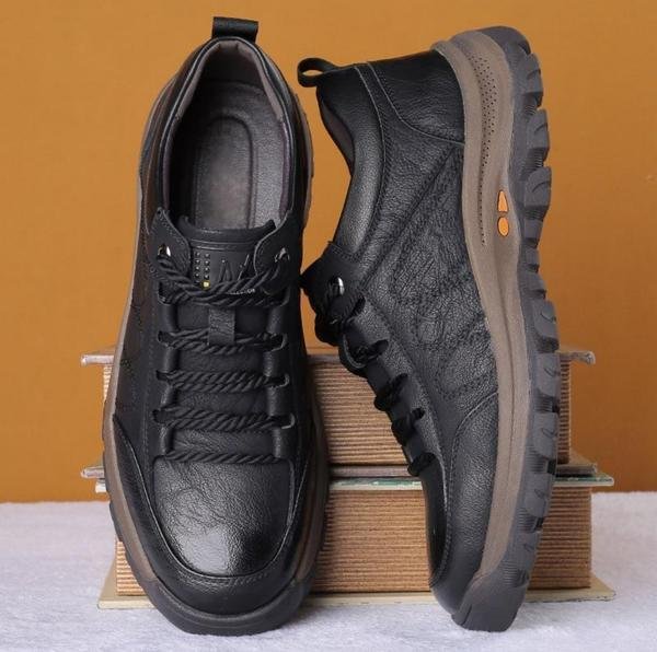 Comfortable men's lace-up walking shoes. Rugged anti-slip design for daily wear, smart casual style, and all-day support.