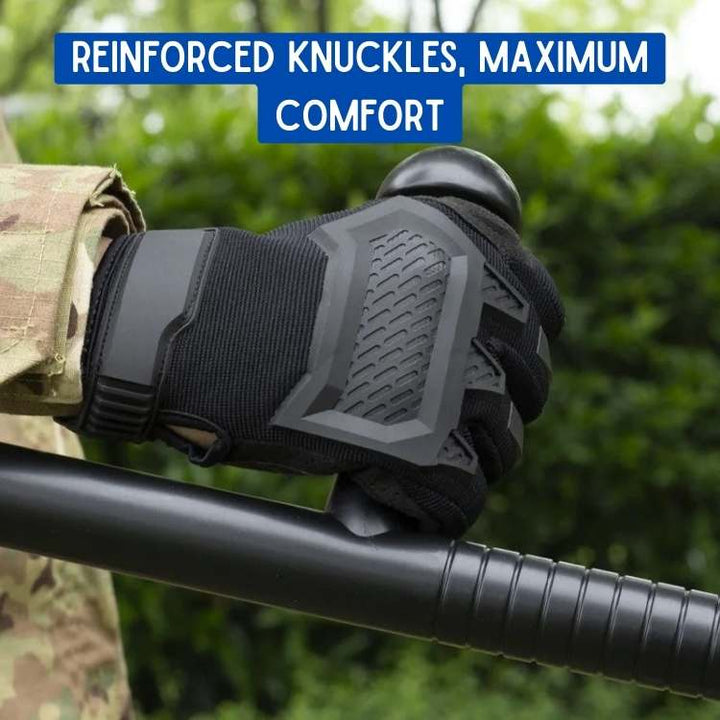 Black, green, or brown men's durable tactical gloves for all outdoor & work missions. Rugged & protective.