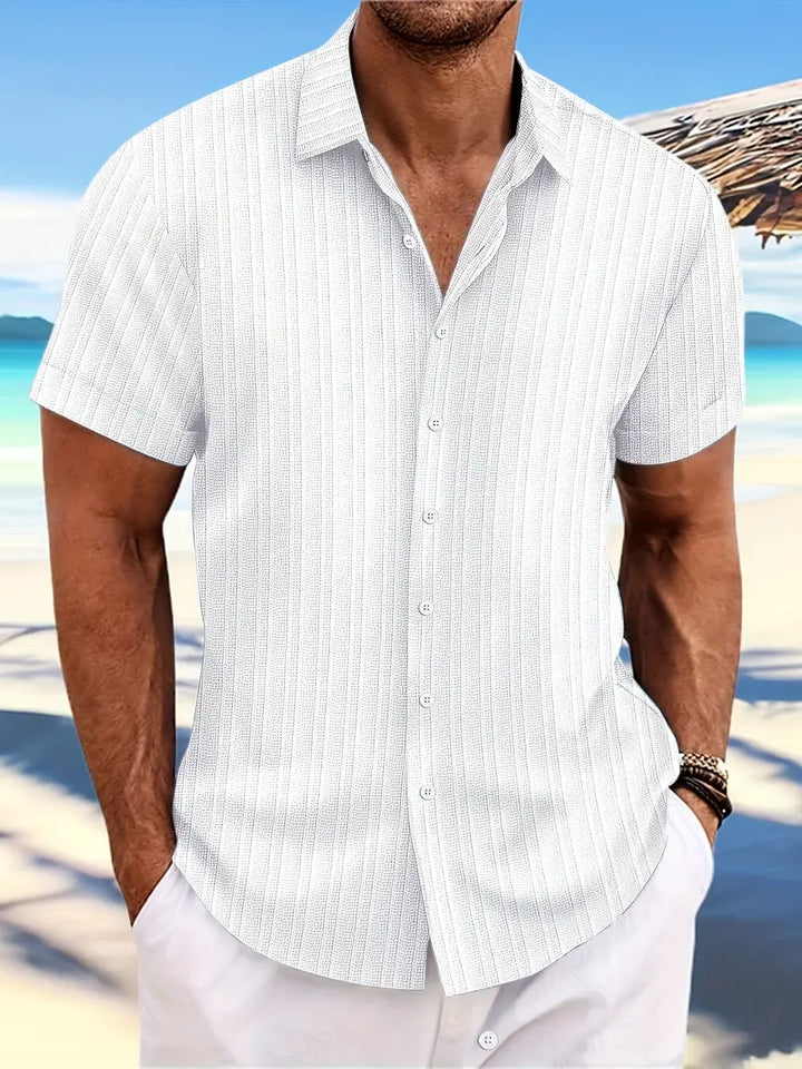 Fashionable men's short sleeve button down shirt, a must-have casual top for summer style & comfort.