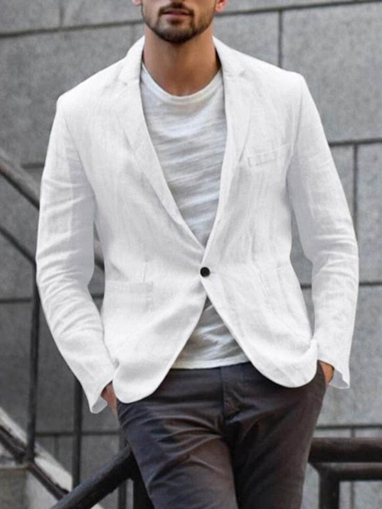 Stylish men's summer blazer, single-breasted & lightweight, suitable for formal & smart casual events.