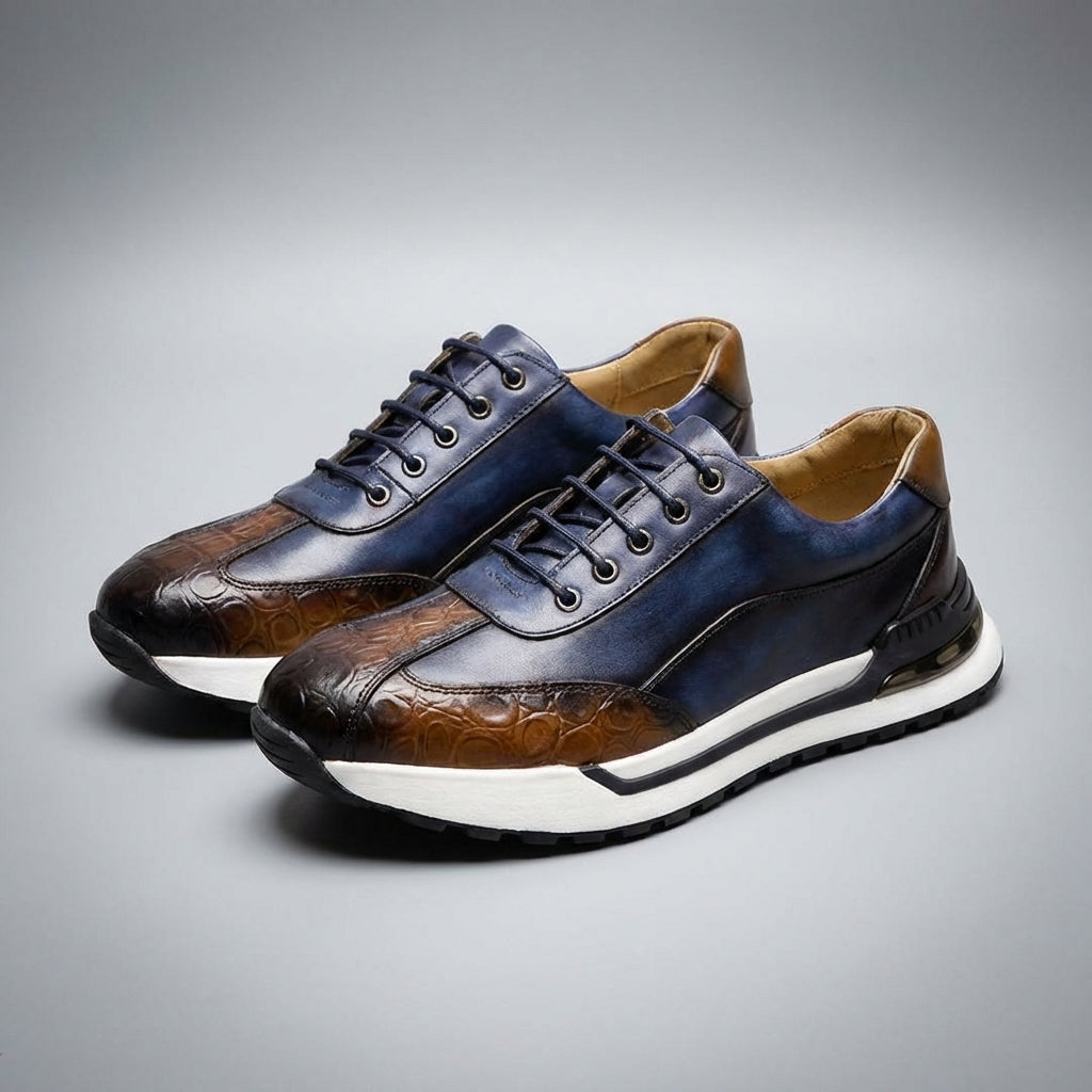 Step into comfort with men's sleek orthopedic sneakers, ideal for versatile everyday style.