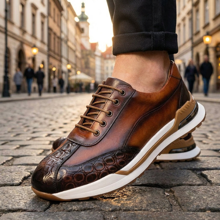 Stylish men's sleek casual sneakers, orthopedic support for all-day comfort & casual wear.