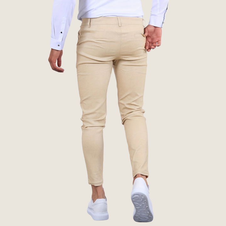 Smart casual men's slim fit ankle pants, contemporary tapered dress trousers for a polished look.