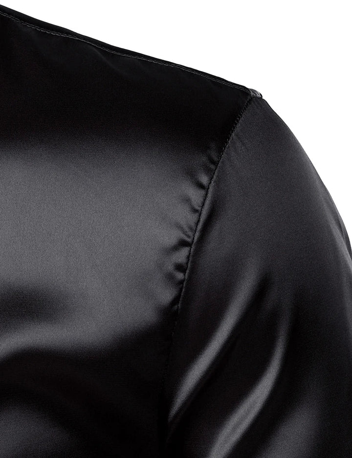 Modern men's slim fit long-sleeve dress shirt. Perfect button-down for sophisticated business casual & formal events.