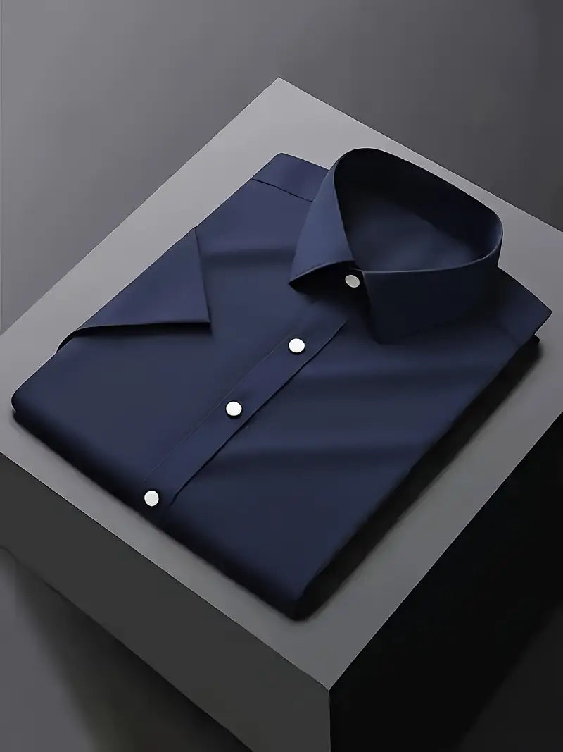 Versatile long sleeve menswear dress shirt. Classic slim fit button-down for professional & formal attire.