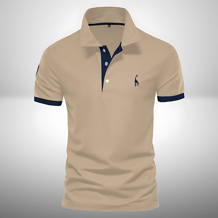 Versatile men's slim fit polo shirt with contrast trim. Ideal for casual outings, smart casual, or golf wear.