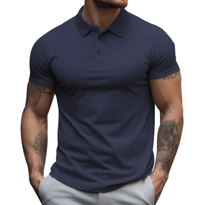 Smart casual men's short sleeve polo shirt. Slim fit, modern summer fashion for men.