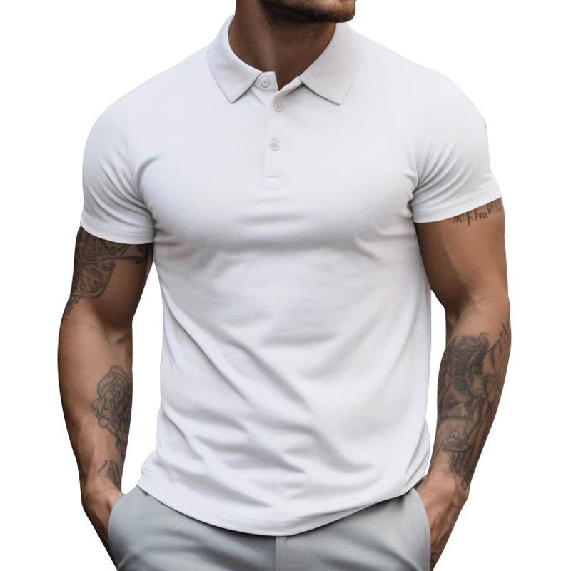 Casual men's short sleeve polo, slim-fit. Comfortable summer top, perfect for everyday wear.