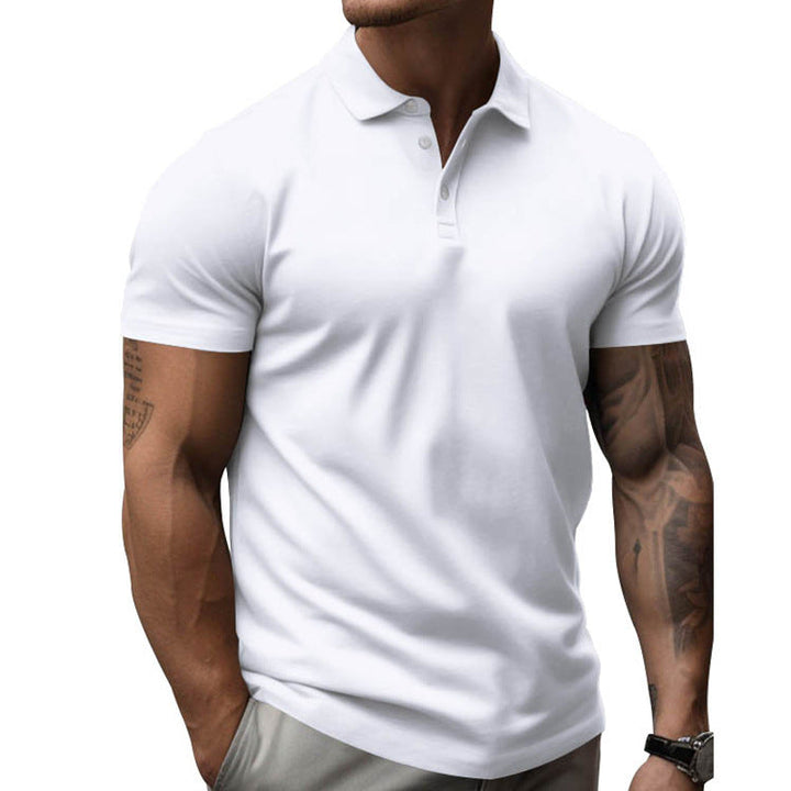 Men's fashion slim-fit short sleeve polo shirt. Performance fabric for active summer style.