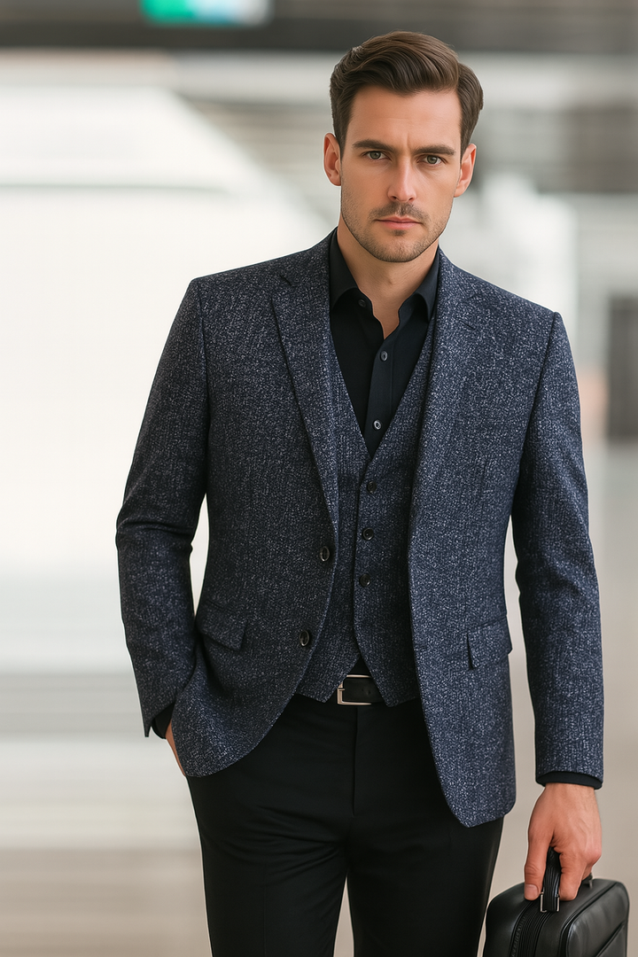 Stylish men's slim fit blazer, ideal spring jacket for a sharp, modern look