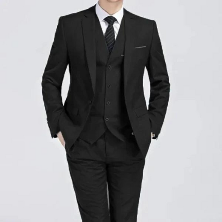 Premium quality men's three-piece suit for spring/summer, excellent for a tailored formal look
