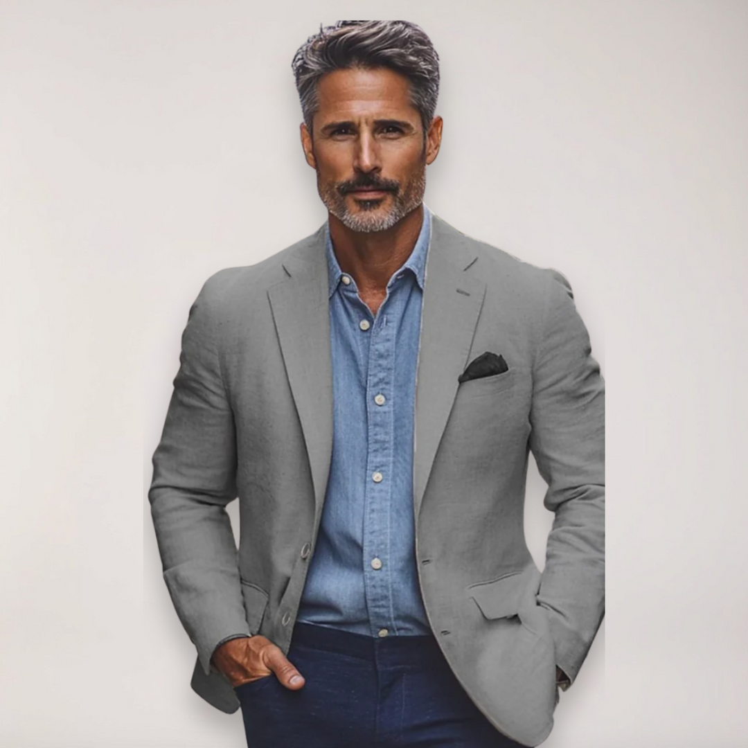 Men's fashionable smart casual blazer. Perfect for office, business casual, or dressing up for evening events.