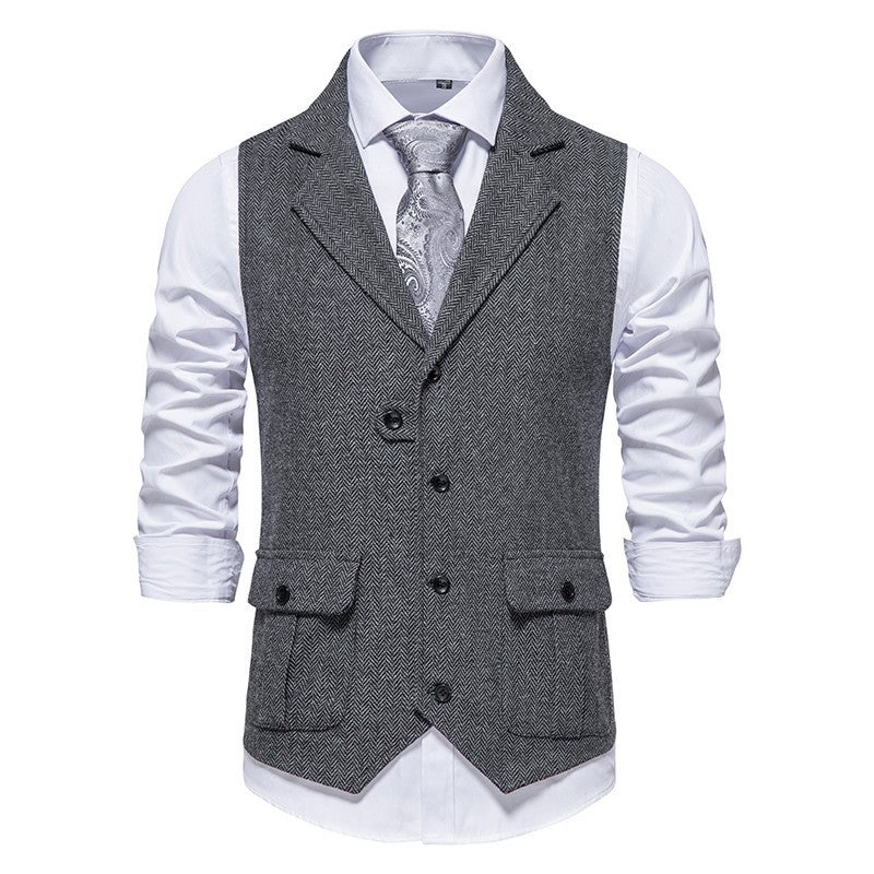 Sleeveless jacket for men, a smart casual vest suitable for various office and formal occasions.