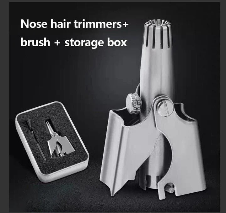 Men's grooming tool: stainless steel manual nose & ear hair trimmer for precise hair removal.