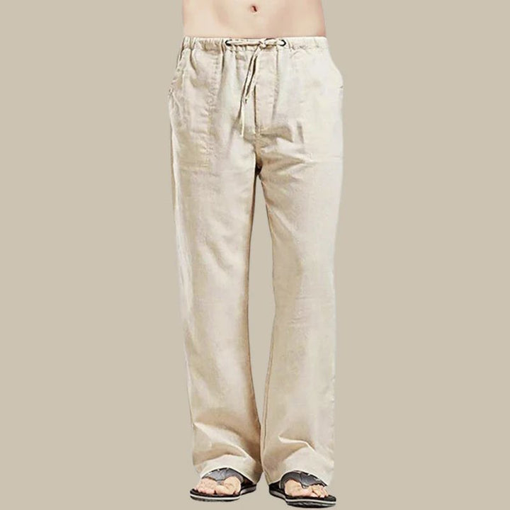 Casual men's straight leg summer trousers, ankle length, perfect for warm weather fashion.
