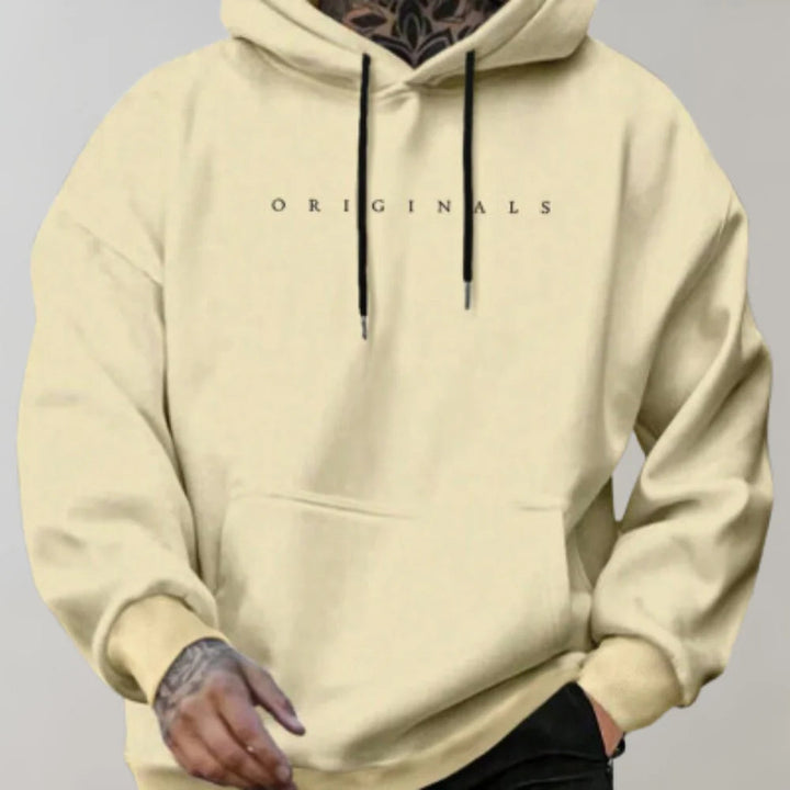 Men's stylish oversized hoodie, comfortable pullover design with an adjustable hood, perfect for casual streetwear.