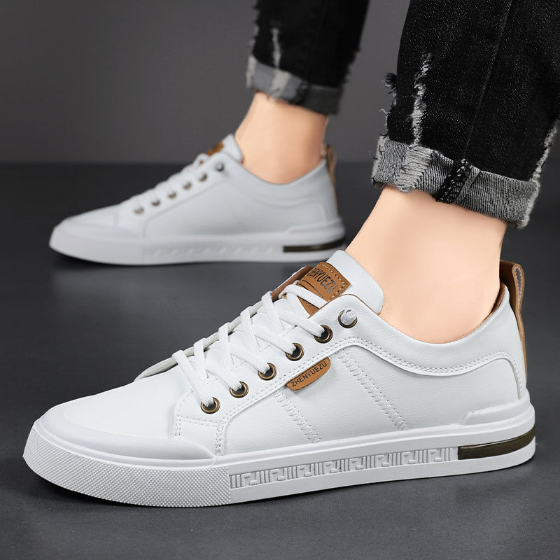 Comfortable men's two-tone walking shoes, ideal for casual everyday wear & urban comfort.