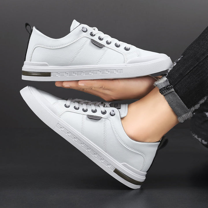 Comfortable men's two-tone lace-up sneakers, great for casual everyday walking & urban style.
