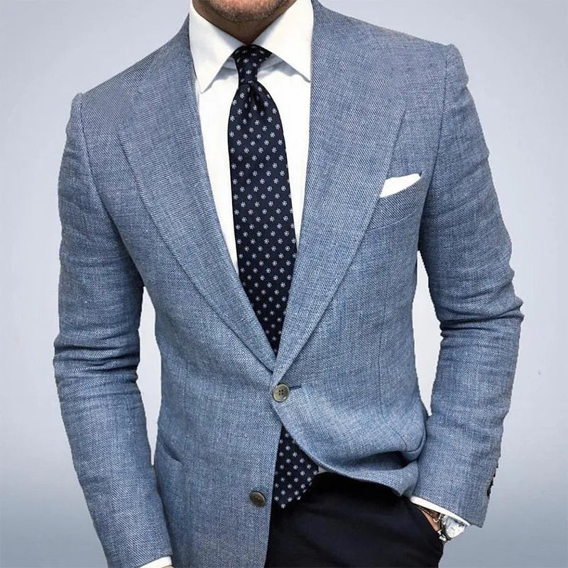 Versatile men's tailored blazer. Lightweight, modern fit jacket ideal for work, dinner, or everyday smart wear.