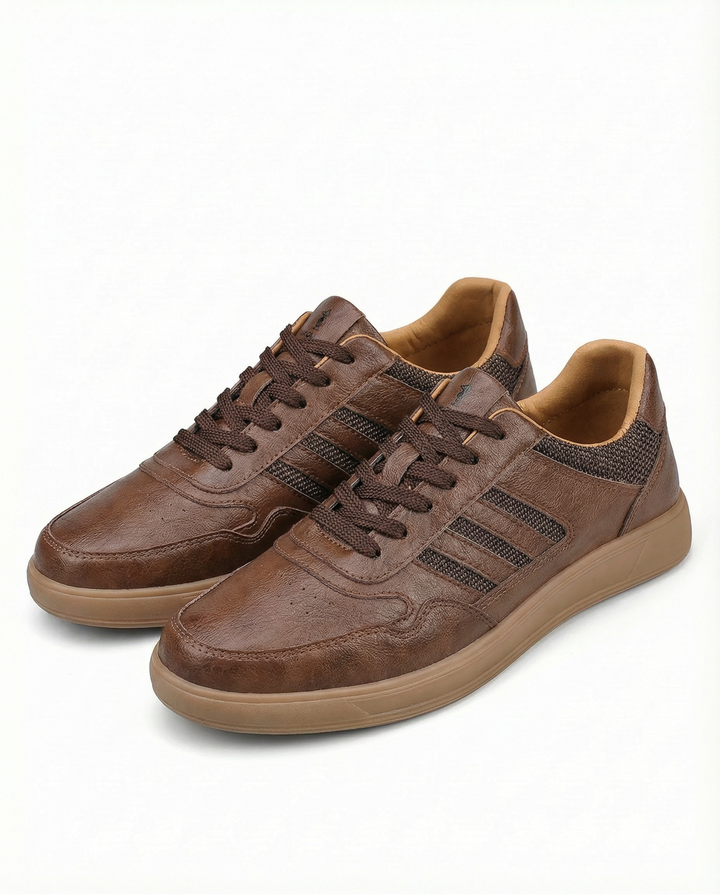 Collection of men's leather comfort trainers in various colors, suitable for everyday wear