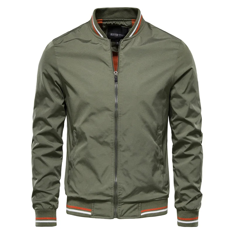 Trendy men's baseball jacket, Valor Ascend bomber. A versatile choice for everyday casual outerwear.