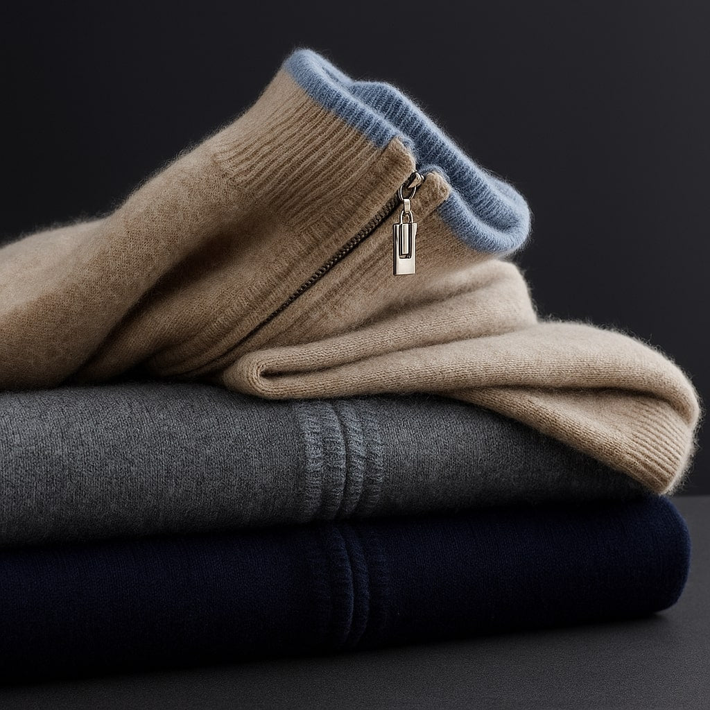 Comfortable men's long-sleeve full-zip jacket for versatile everyday wear and smart casual styling.