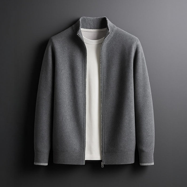 Men's stylish full-zip jacket, excellent for versatile layering, casual outings, and everyday comfort.