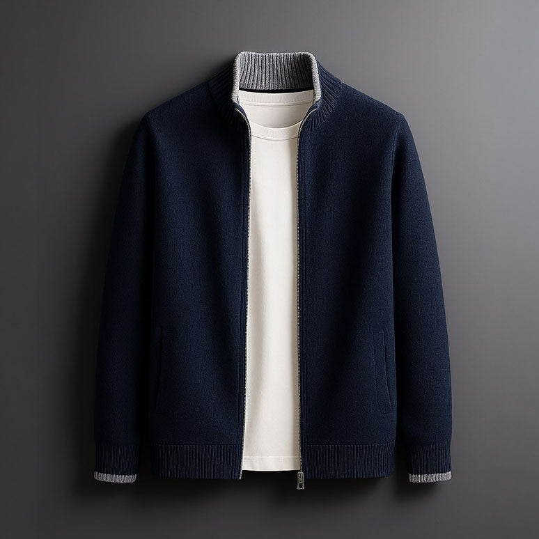 Versatile men's full-zip jacket for casual layering, smart style, and comfortable everyday outerwear.