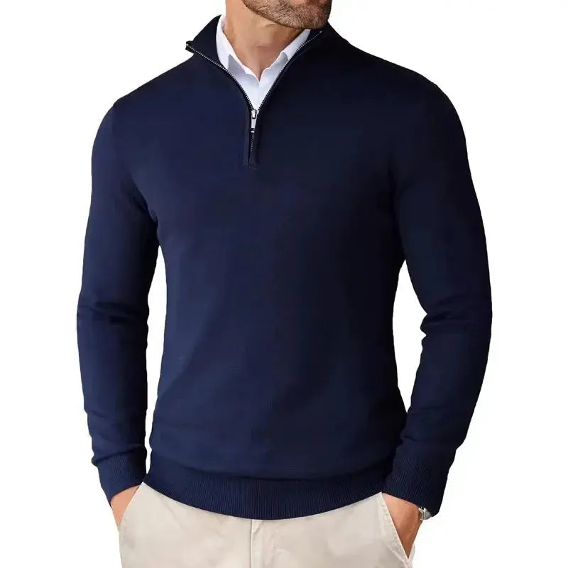 Effortless men's half-zip sweater, ideal for smart casual fashion and a polished look.