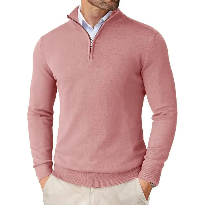 Classic men's half-zip sweater, a timeless wardrobe essential perfect for versatile everyday style.
