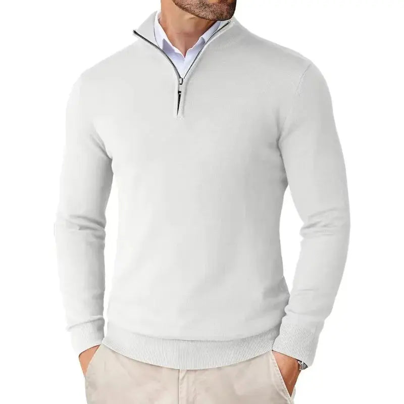 Versatile men's half-zip sweater, a fashion-forward top for effortless layering and style.