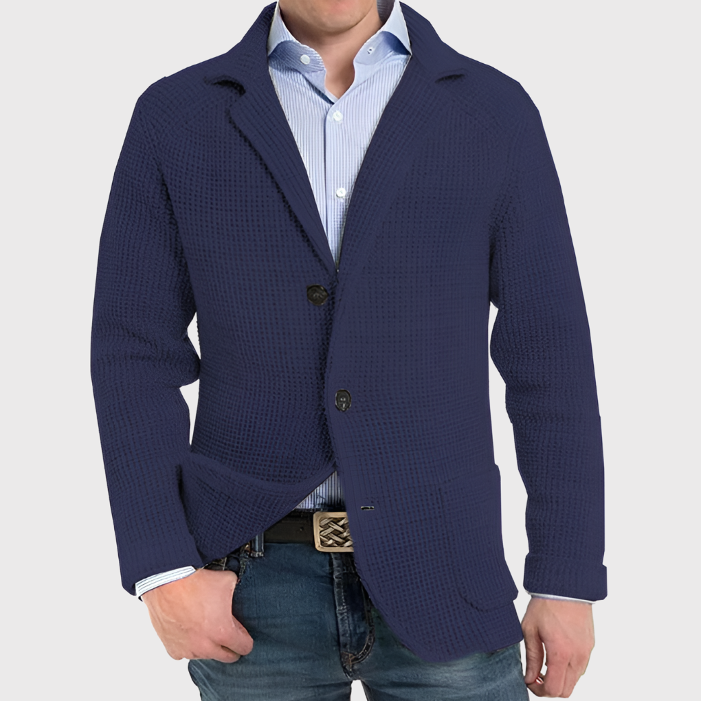 Men's versatile knit button-front cardigan in a comfortable casual style, perfect for everyday wear and layering.
