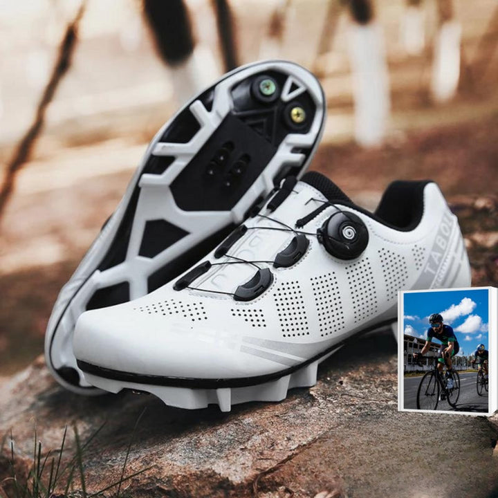 Men's SPD compatible cycling shoes with secure fit for enhanced road & trail cycling performance.