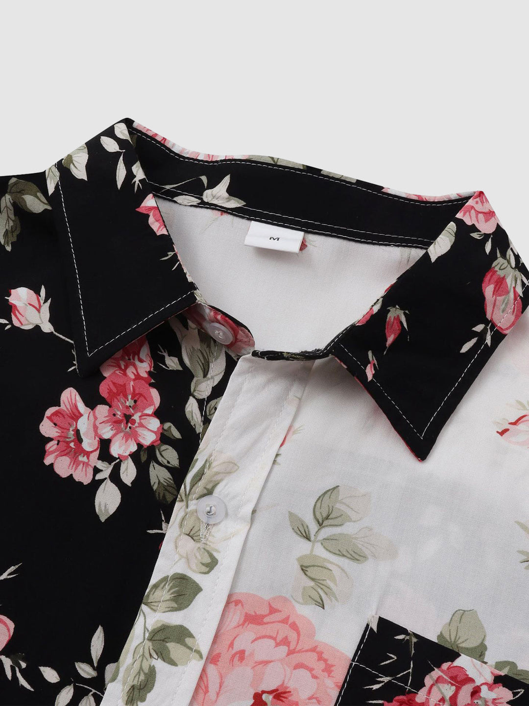 Stylish men's casual floral short sleeve button-down shirt, ideal for summer fashion.
