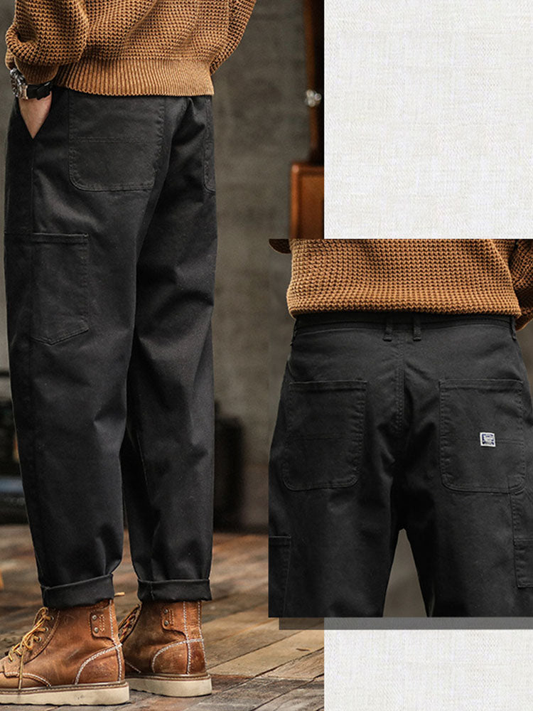Men's versatile vintage utility pants. Relaxed fit cargo style, perfect for work, outdoor, or casual fashion.