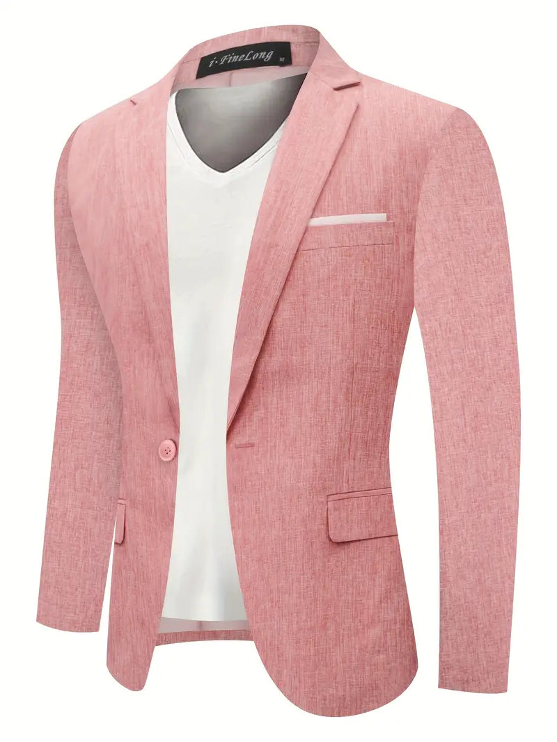 Men's vintage style blazer for smart-casual events. Lightweight spring/summer fashion jacket for stylish men.