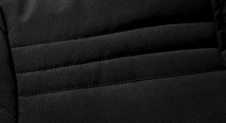 Close-up of the fur lining on a men's warm jacket, highlighting texture and comfort for cold weather.