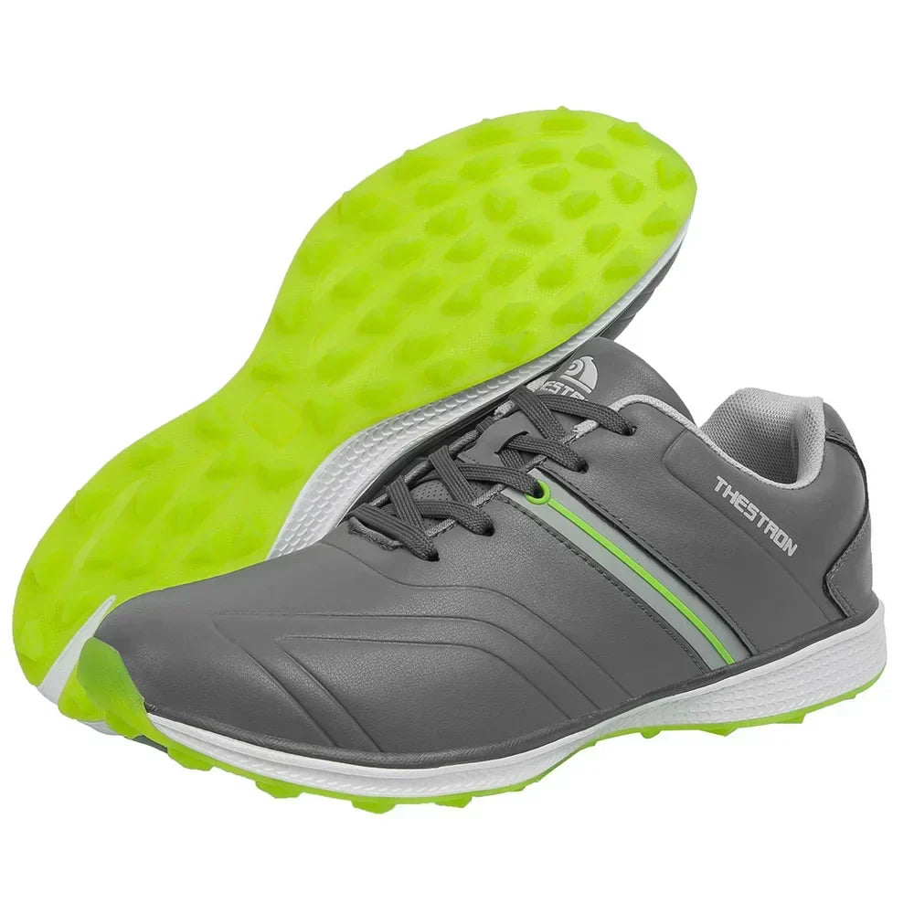 Lightweight men's waterproof golf shoes, providing exceptional spike traction for optimal grip & agility.