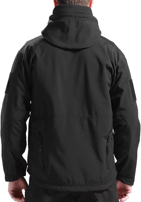 Waterproof men's outdoor jacket and tactical pants, ideal for camping & fishing protection.