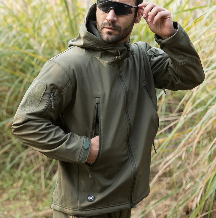 All-weather men's waterproof outdoor jacket & tactical pants. Ready for any adventure.