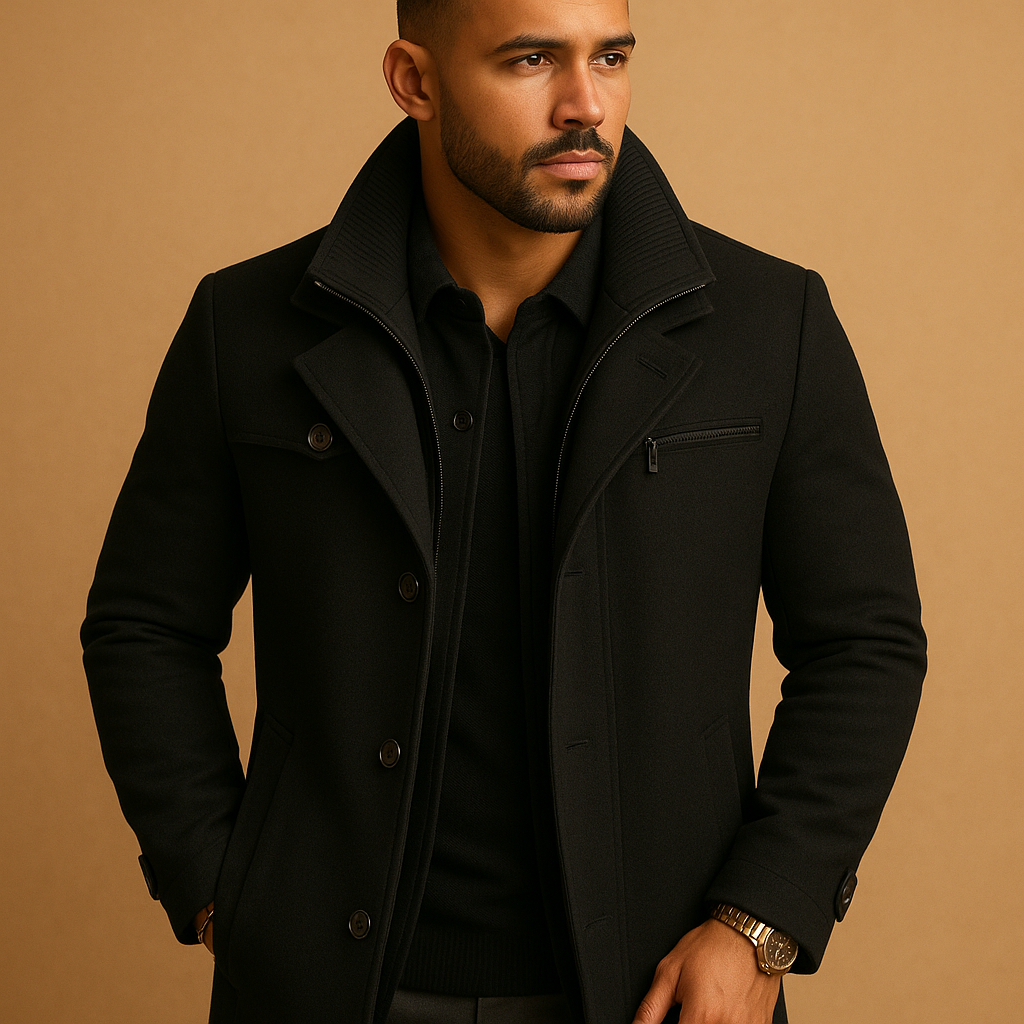 Stylish men's waterproof winter coat, ideal for outdoor activities & commuting. Stay warm & dry.